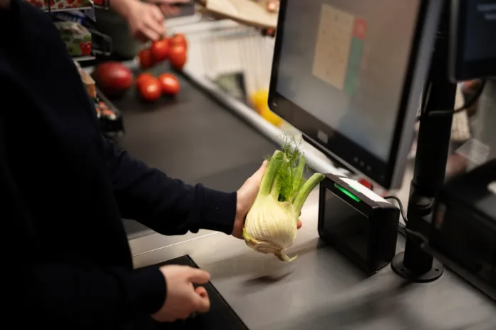 Caixa registradora de supermercado